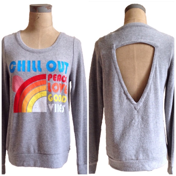 Chaser Tops - CHASER l Chill Out Rainbow Graphic Sweatshirt Cozy